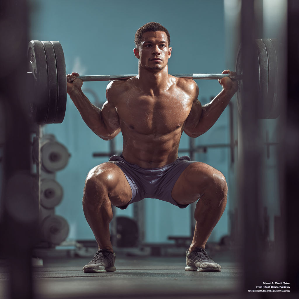 Barbell squat exercise